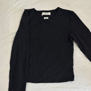 Aritzia Babaton Contour Black Long Sleeve Top Fitted